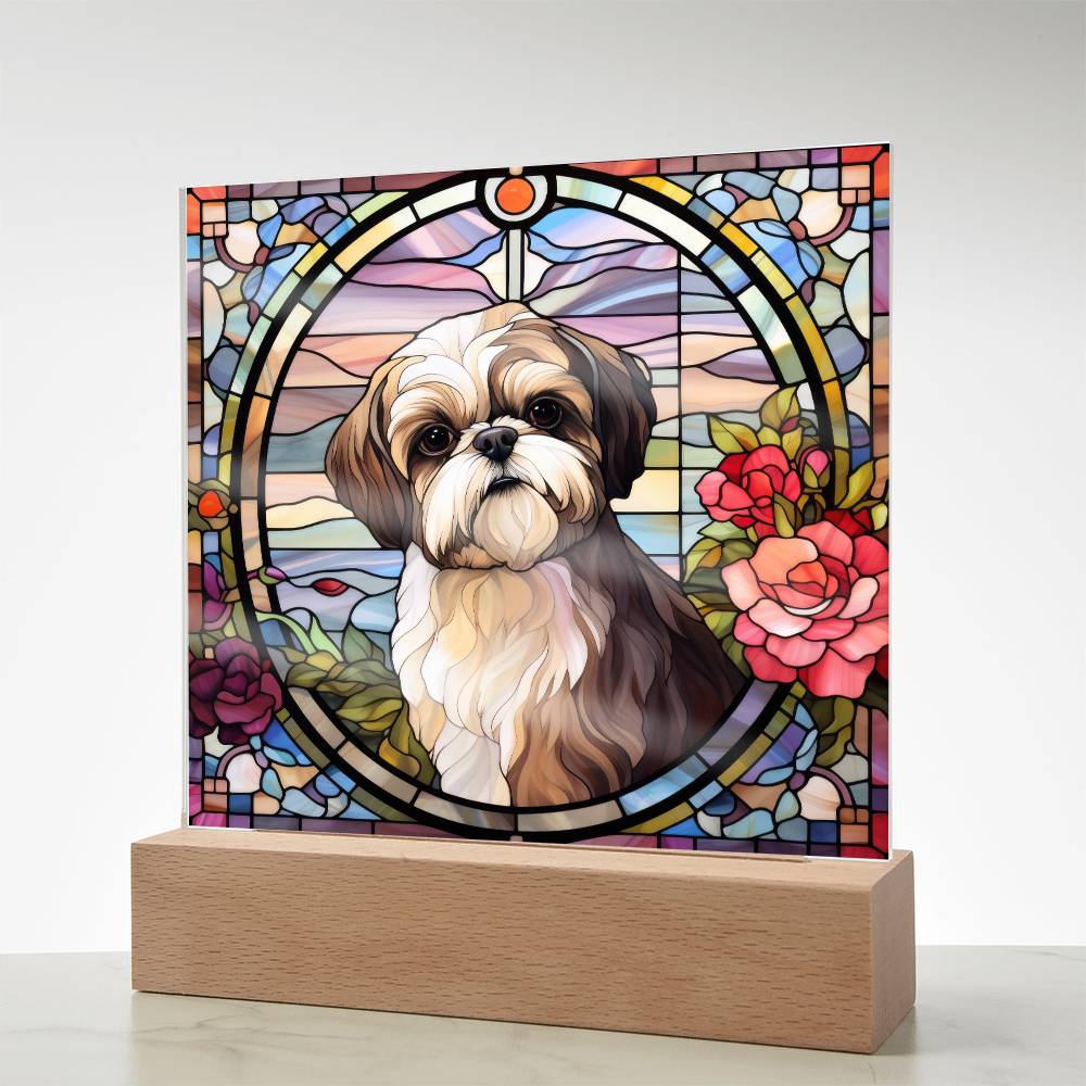 Shih Tzu Dog Acrylic  Square Plaque, Pet Memorial