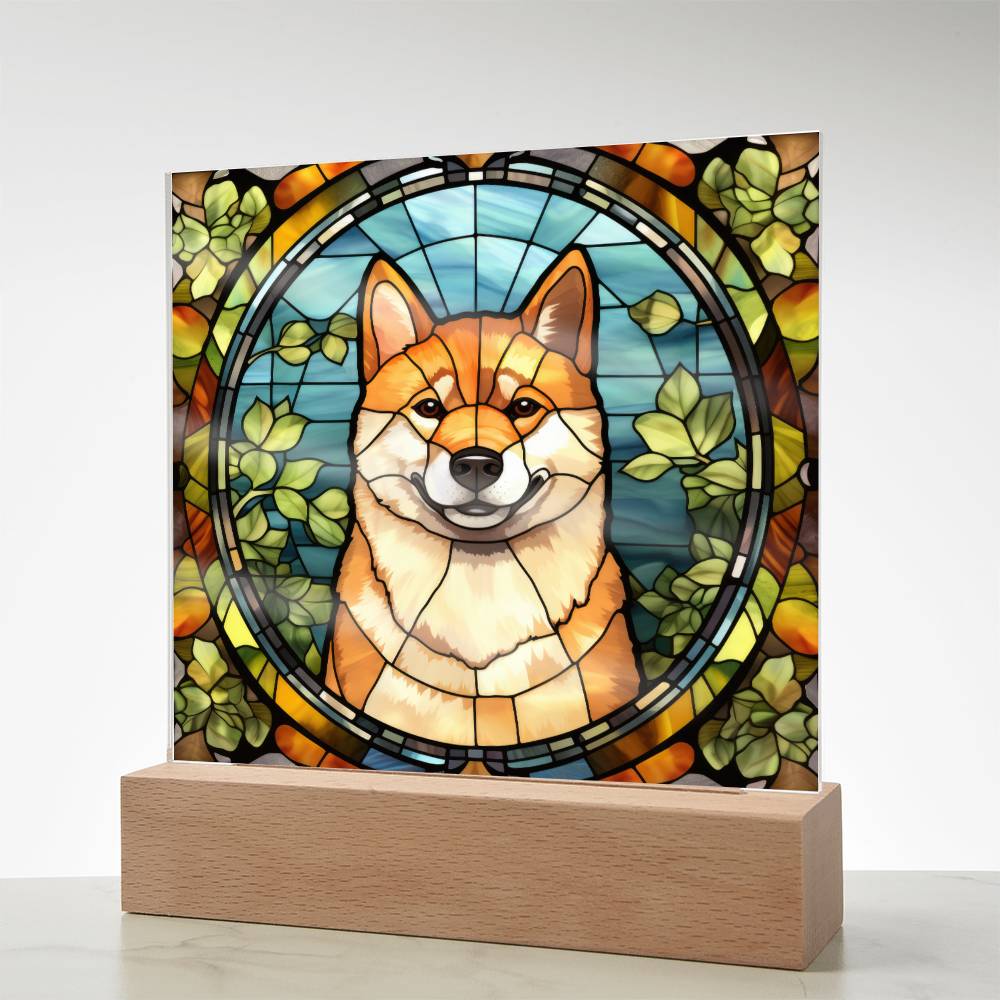 Shiba Inu Dog Acrylic  Square Plaque, Pet Memorial