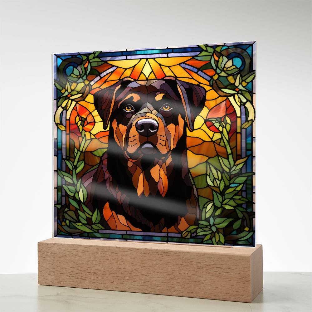 Rottweiler Dog Acrylic  Square Plaque, Pet Memorial