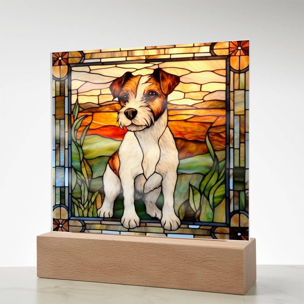 Jack Russell Terrier Dog Acrylic  Square Plaque, Pet Memorial