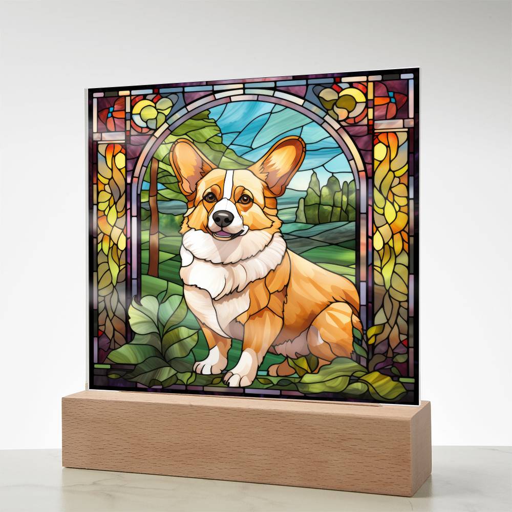 Pembroke Welsh Corgi Dog Acrylic  Square Plaque, Pet Memorial