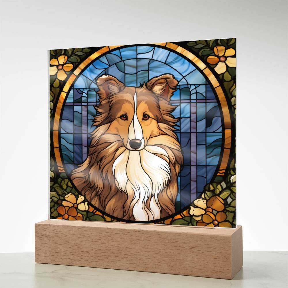 Sheltie Dog Acrylic  Square Plaque, Pet Memorial