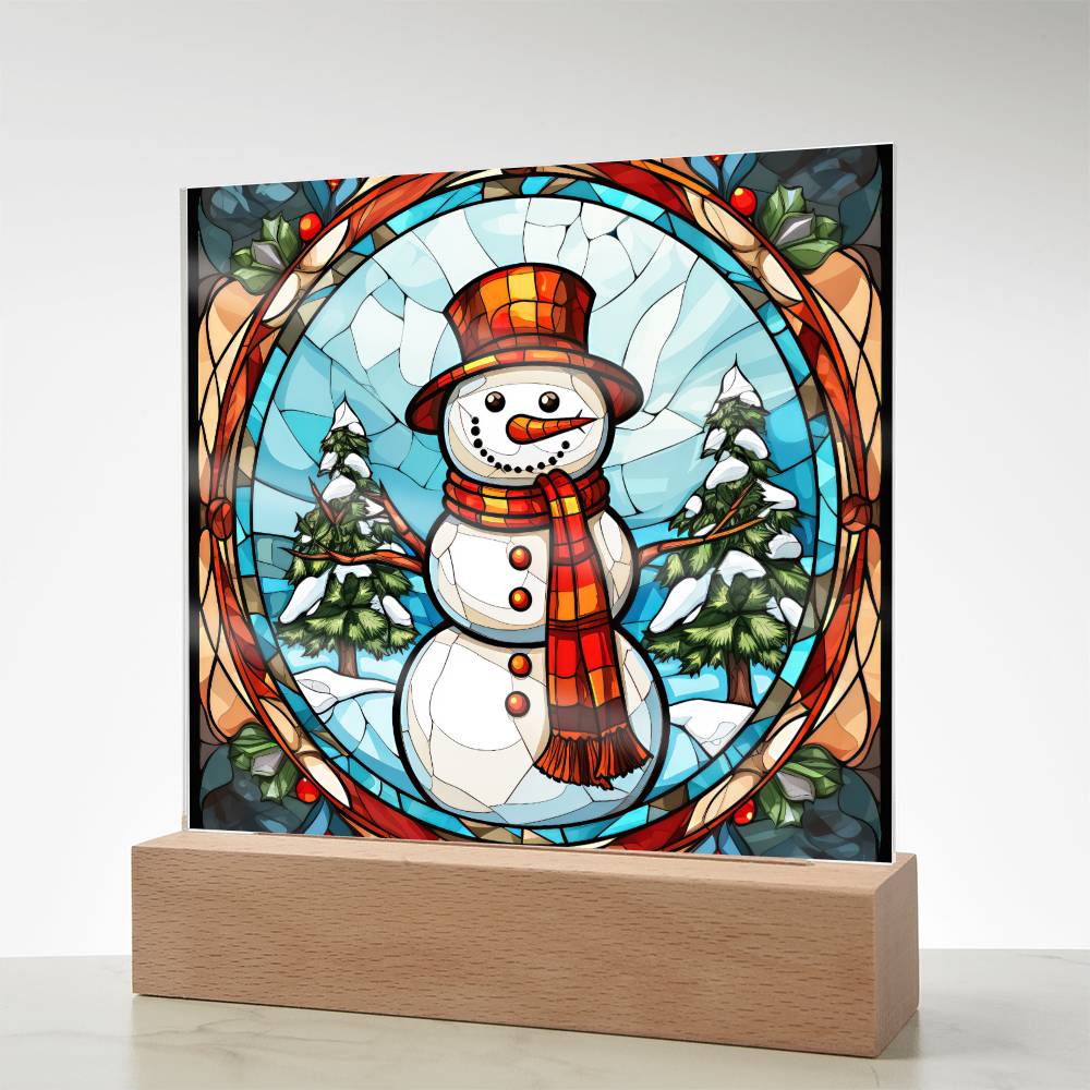 Winter Snowman Plaque Nightlight