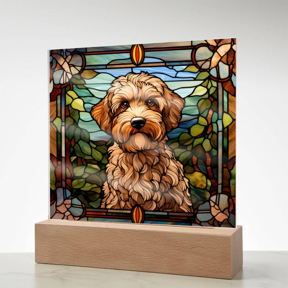 Brown Labradoodle Acrylic Plaque