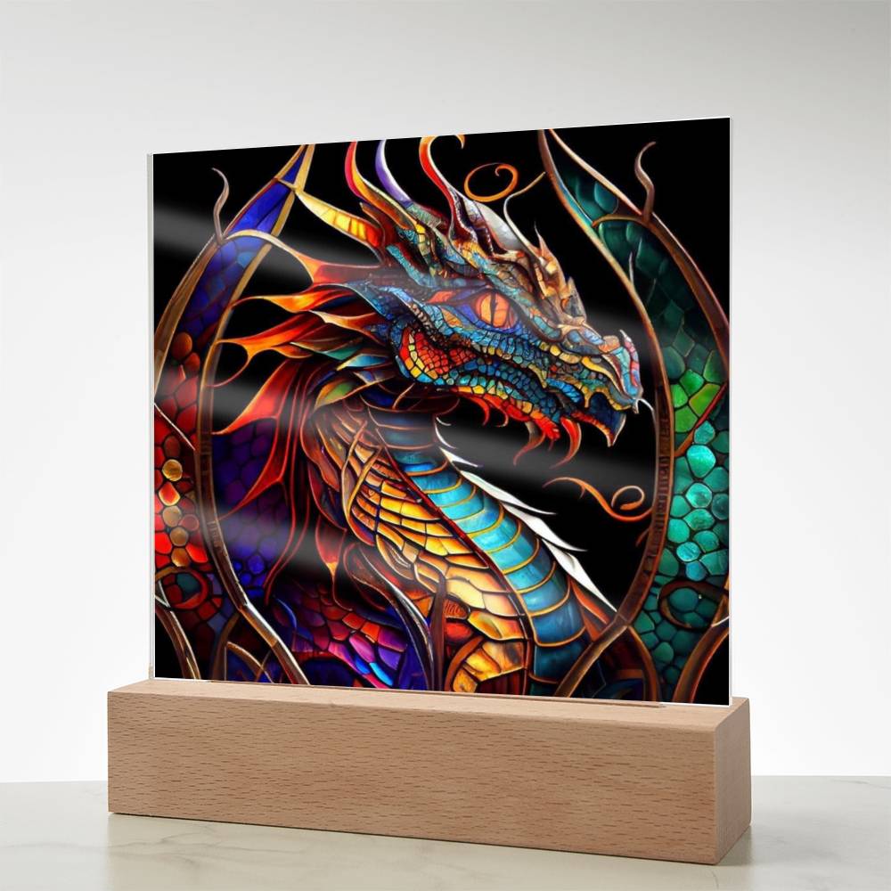 Untitled design (91) Sublimation Stained Glass Square Acrylic Plaque