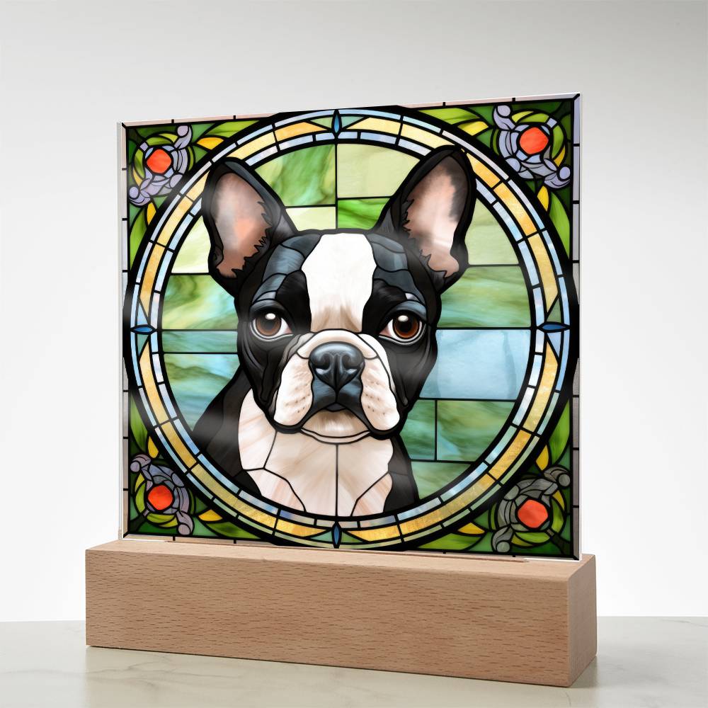 Black Boston Terrier Plaque