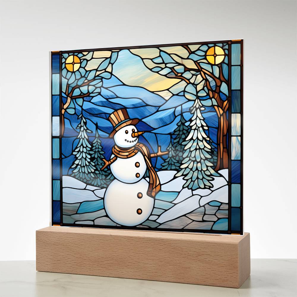 Snowman Acrylic Plaque Nightlight