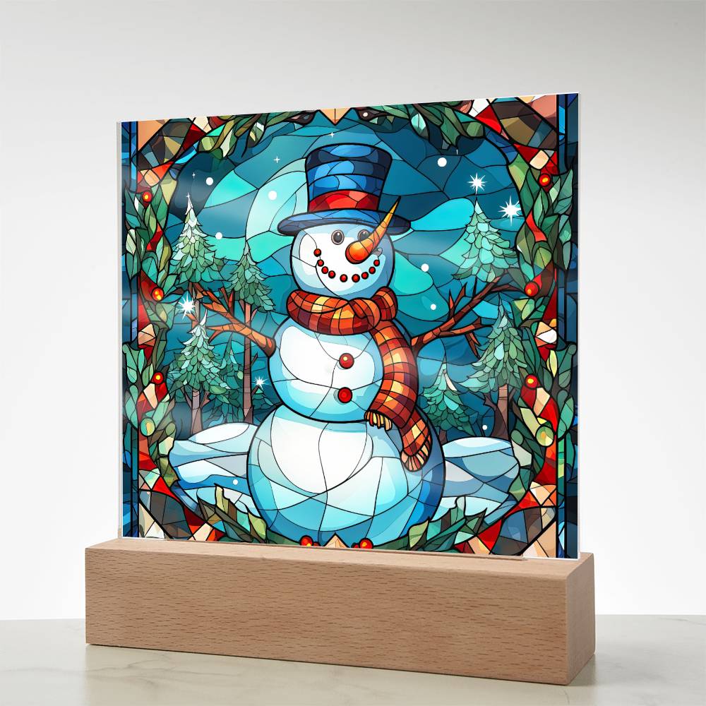 Snowman Acrylic Plaque Nightlight