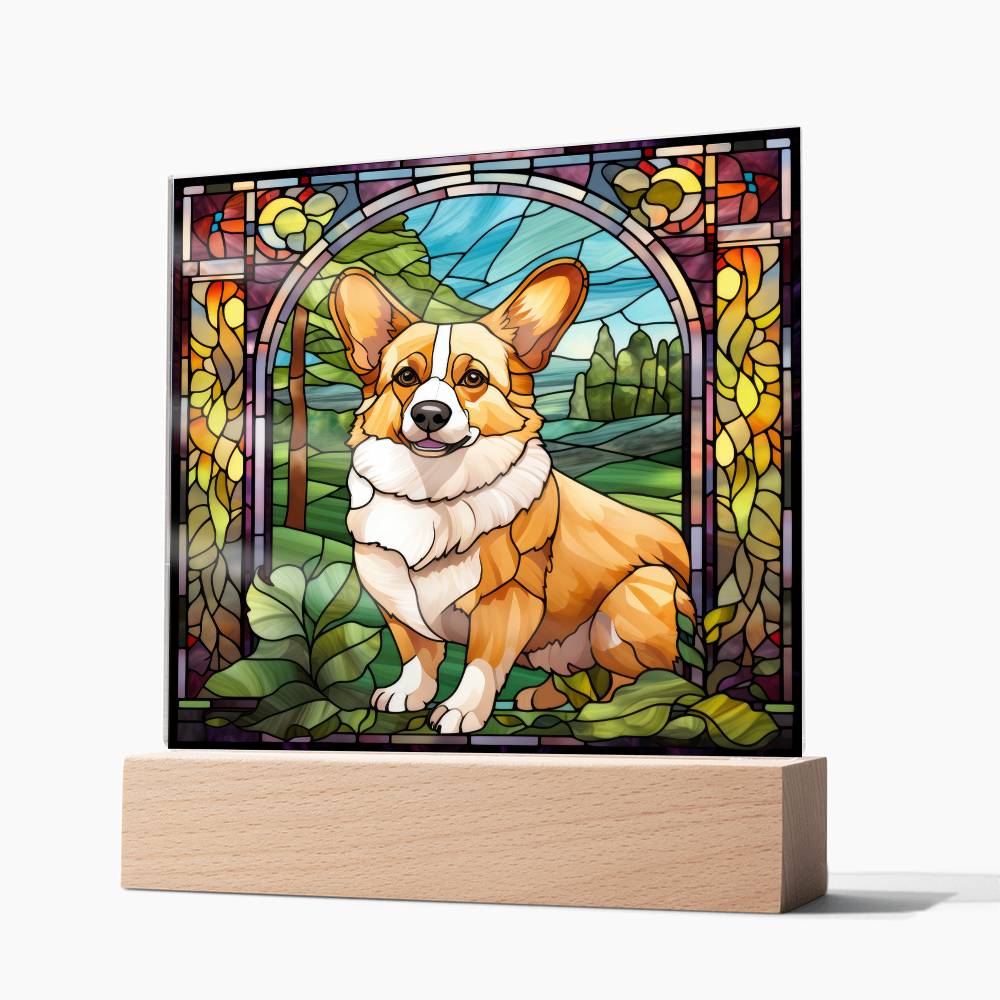 Pembroke Welsh Corgi Dog Acrylic  Square Plaque, Pet Memorial