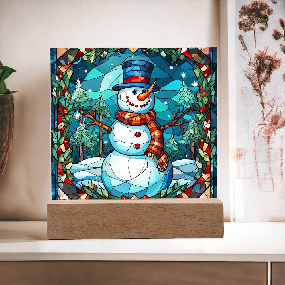 Snowman Acrylic Plaque Nightlight