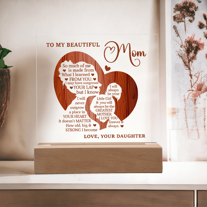 My Beautiful Mom Square Acrylic Plaque and Nightlight