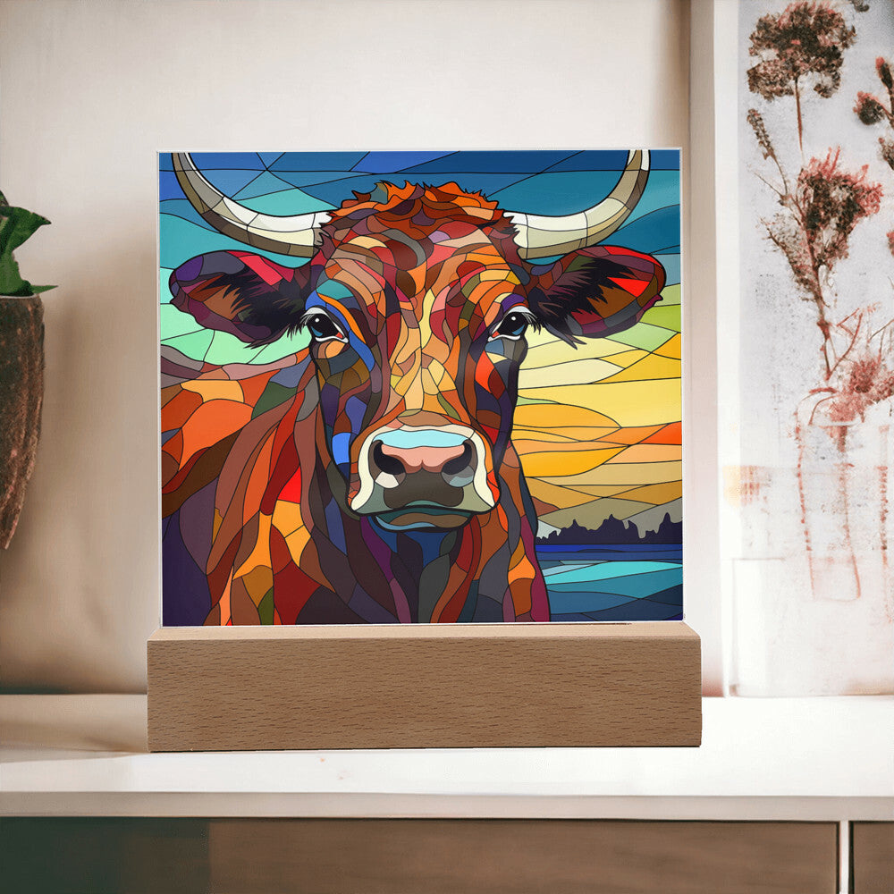 Longhorn Cow Acrylic Plaque