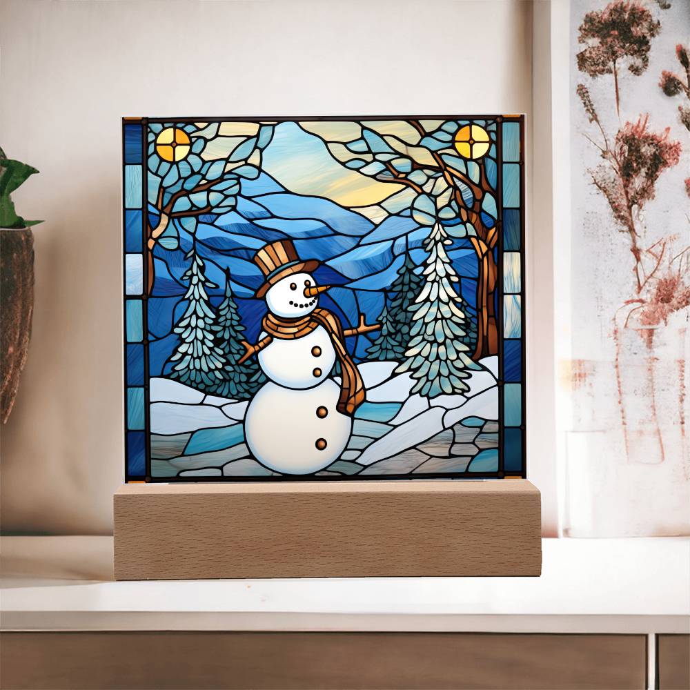 Snowman Acrylic Plaque Nightlight