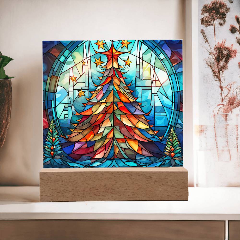 Stained Glass Tree Plaque