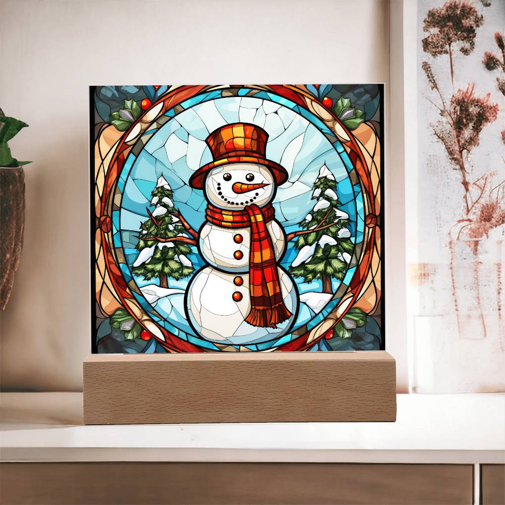 Winter Snowman Plaque Nightlight