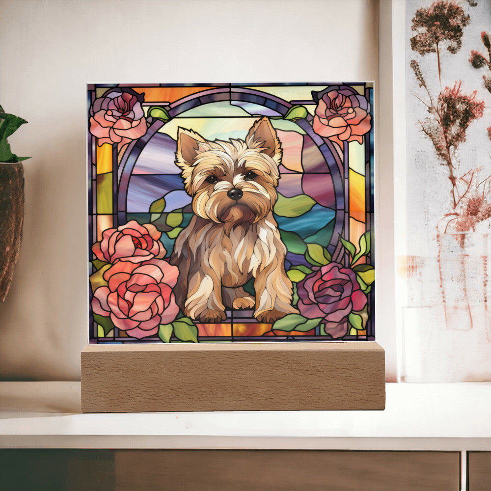 Yorkshire Terrier Dog Acrylic  Square Plaque, Pet Memorial