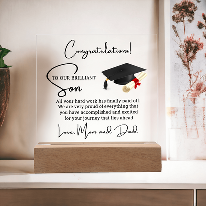 Graduation Acrylic Plaque for Son