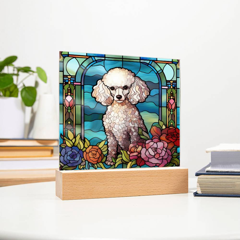 Poodle Dog Acrylic  Square Plaque, Pet Memorial