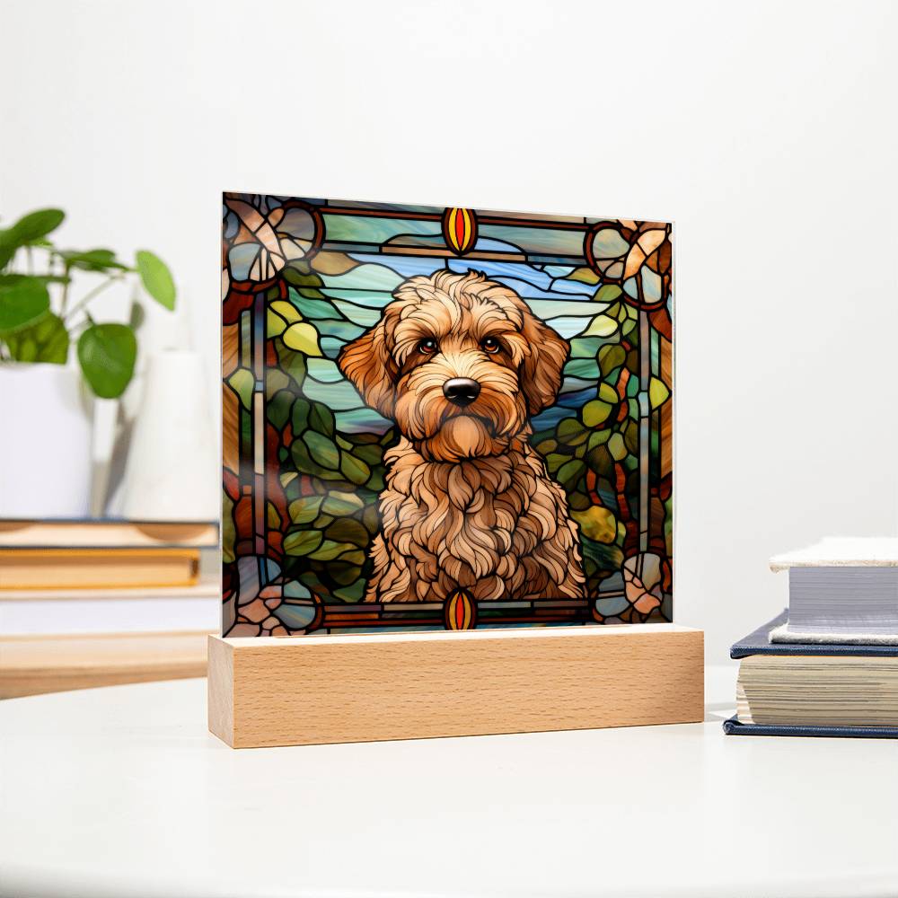 Brown Labradoodle Acrylic Plaque