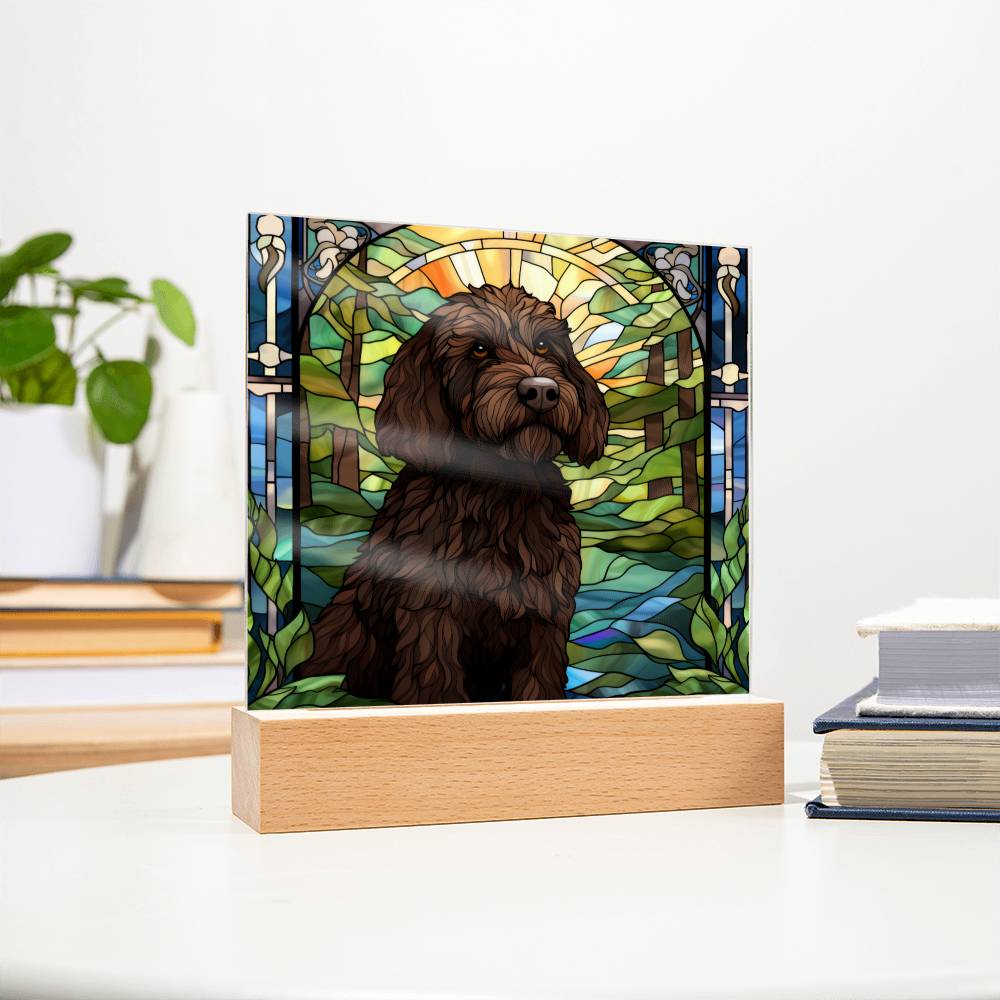 Black Labradoodle Acrylic Plaque