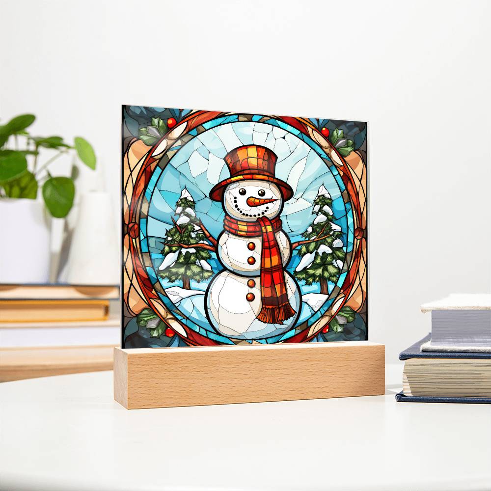 Winter Snowman Plaque Nightlight