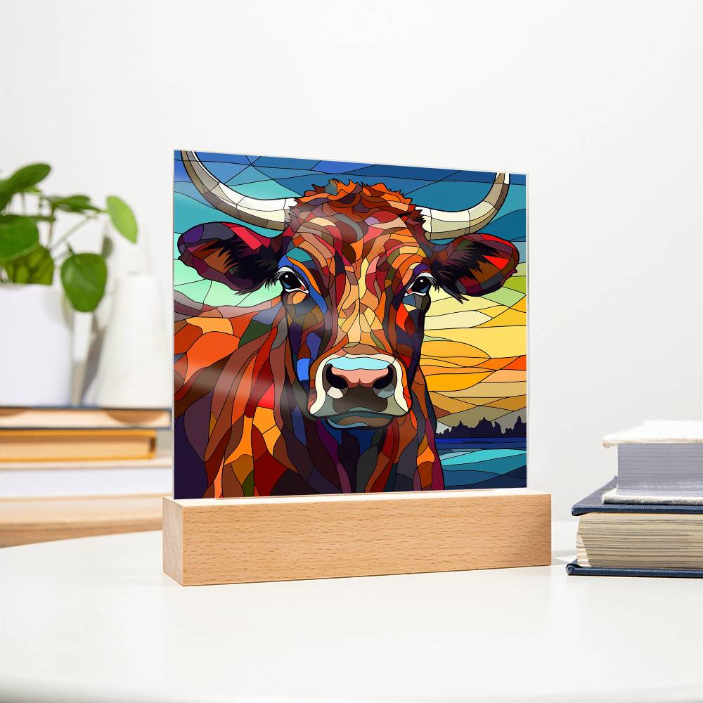 Longhorn Cow Acrylic Plaque