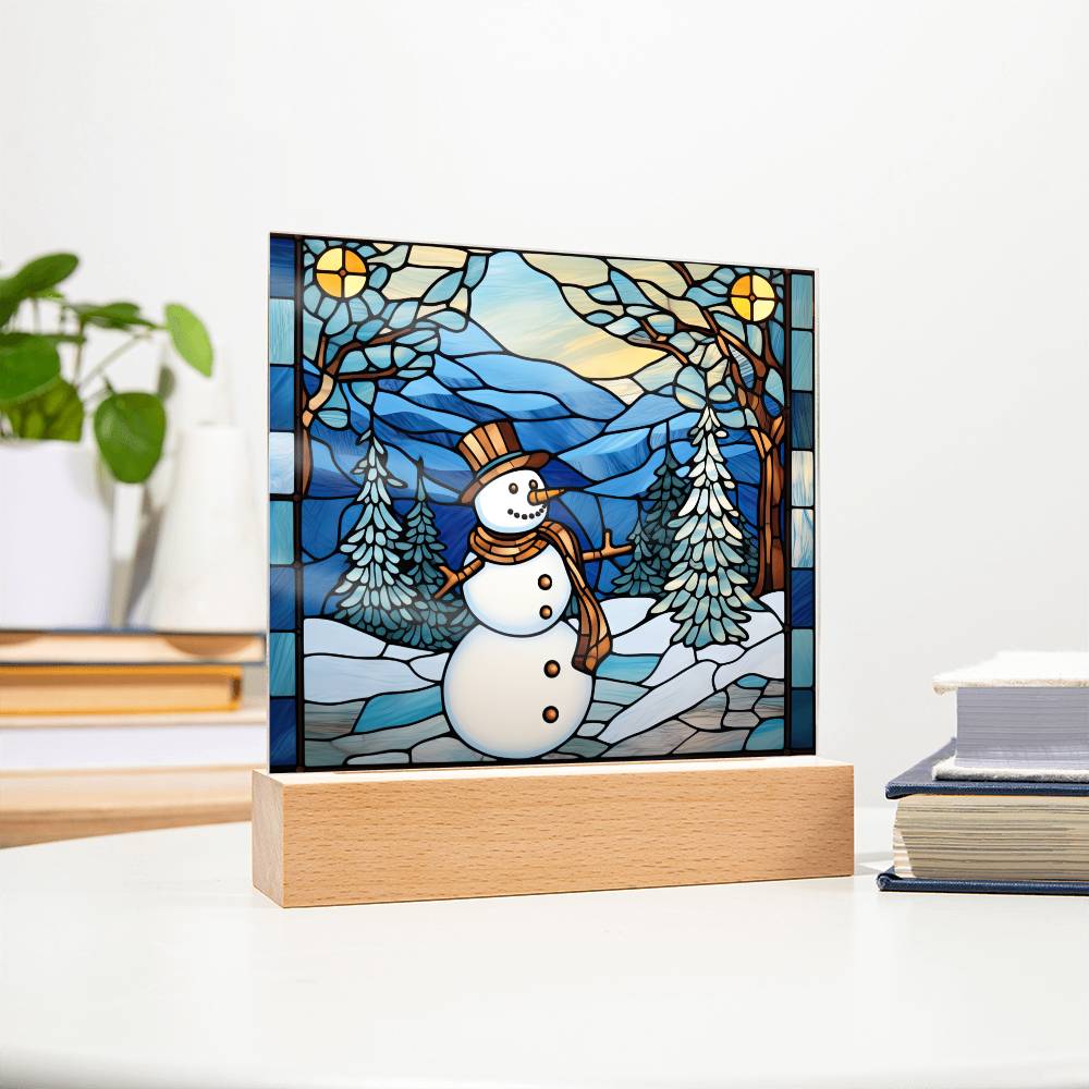 Snowman Acrylic Plaque Nightlight