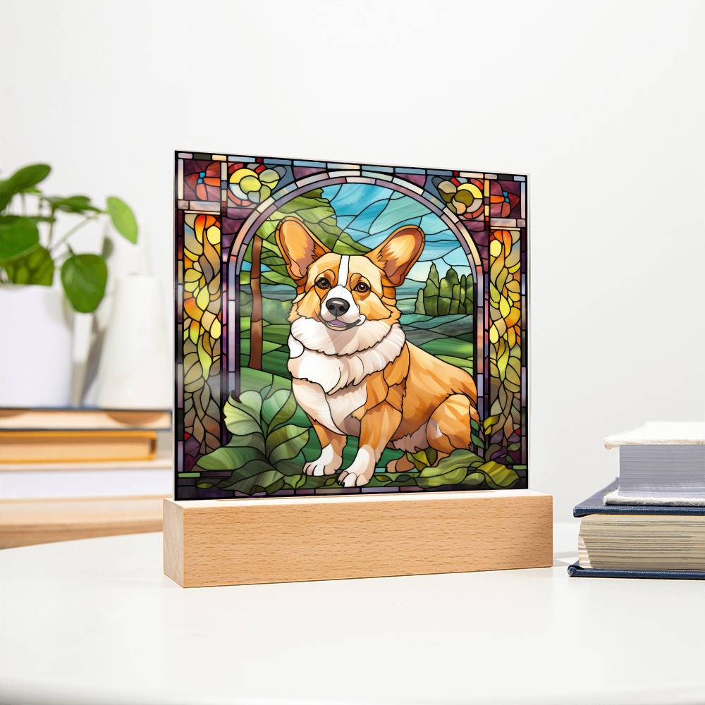 Pembroke Welsh Corgi Dog Acrylic  Square Plaque, Pet Memorial