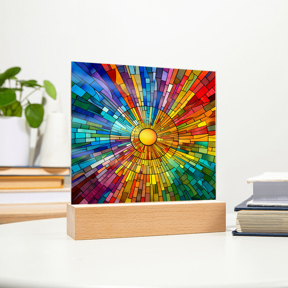 Untitled design (75) Sublimation Stained Glass Square Acrylic Plaque