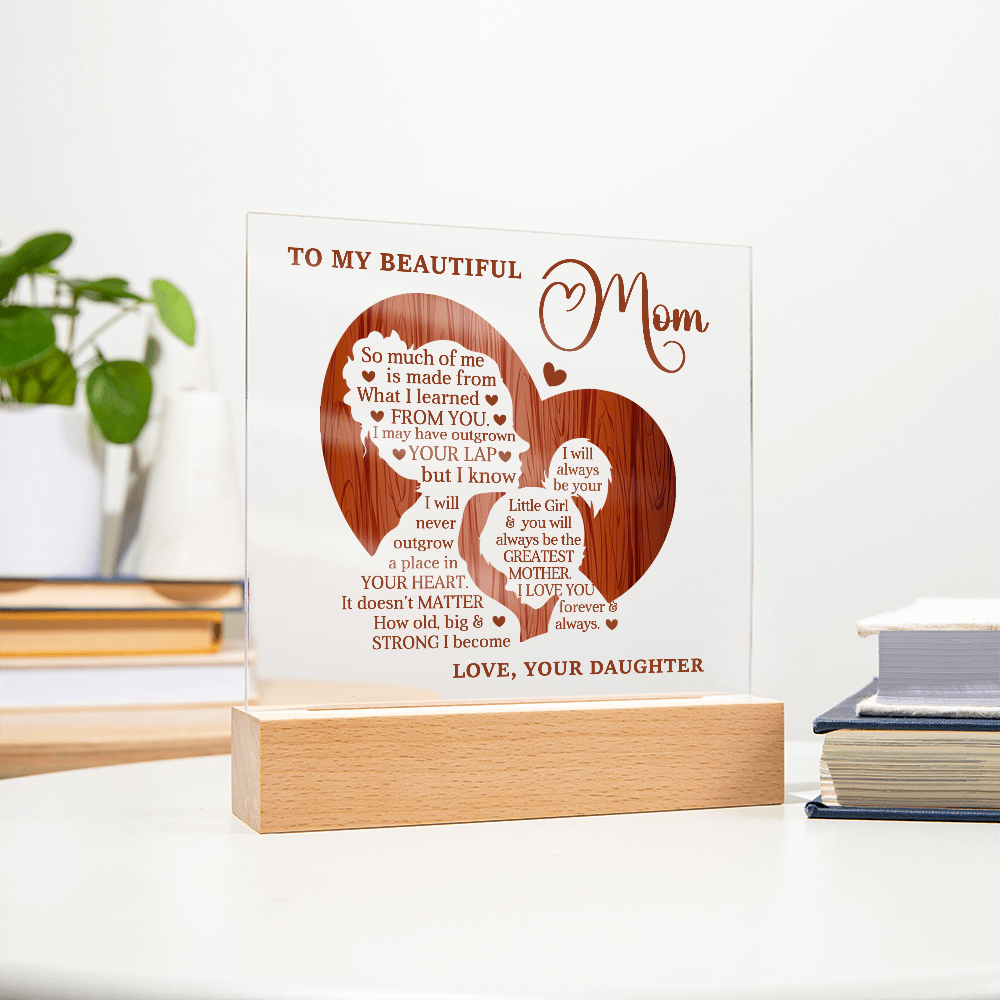 My Beautiful Mom Square Acrylic Plaque and Nightlight