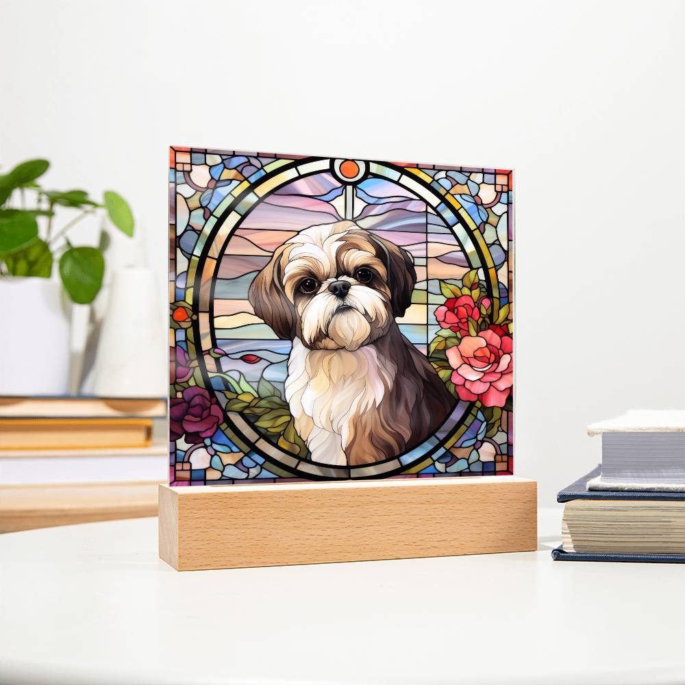 Shih Tzu Dog Acrylic  Square Plaque, Pet Memorial