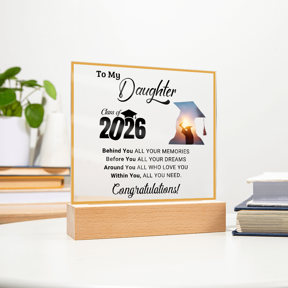 Daughter's 2026 Graduation Acrylic Light Up Plaque