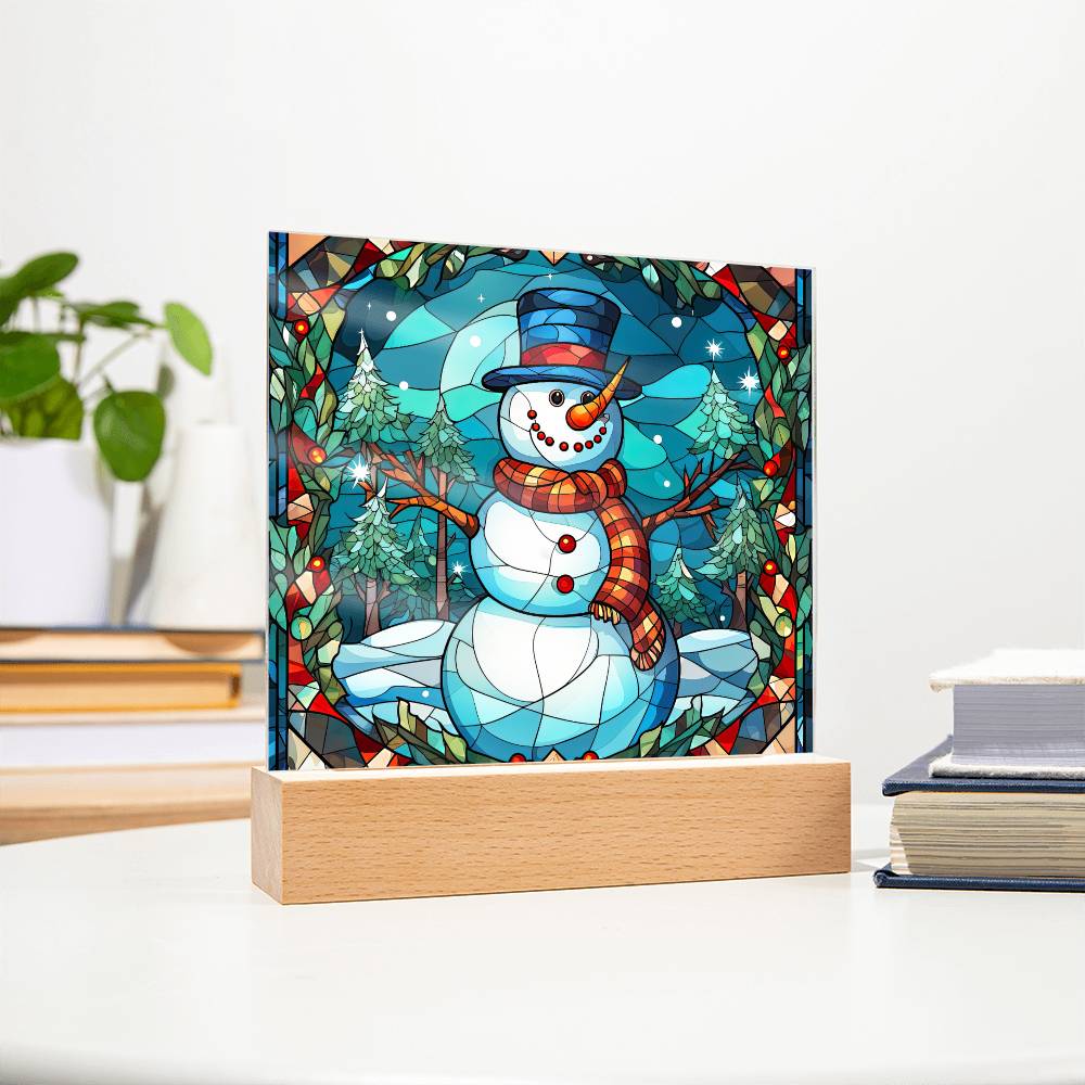 Snowman Acrylic Plaque Nightlight