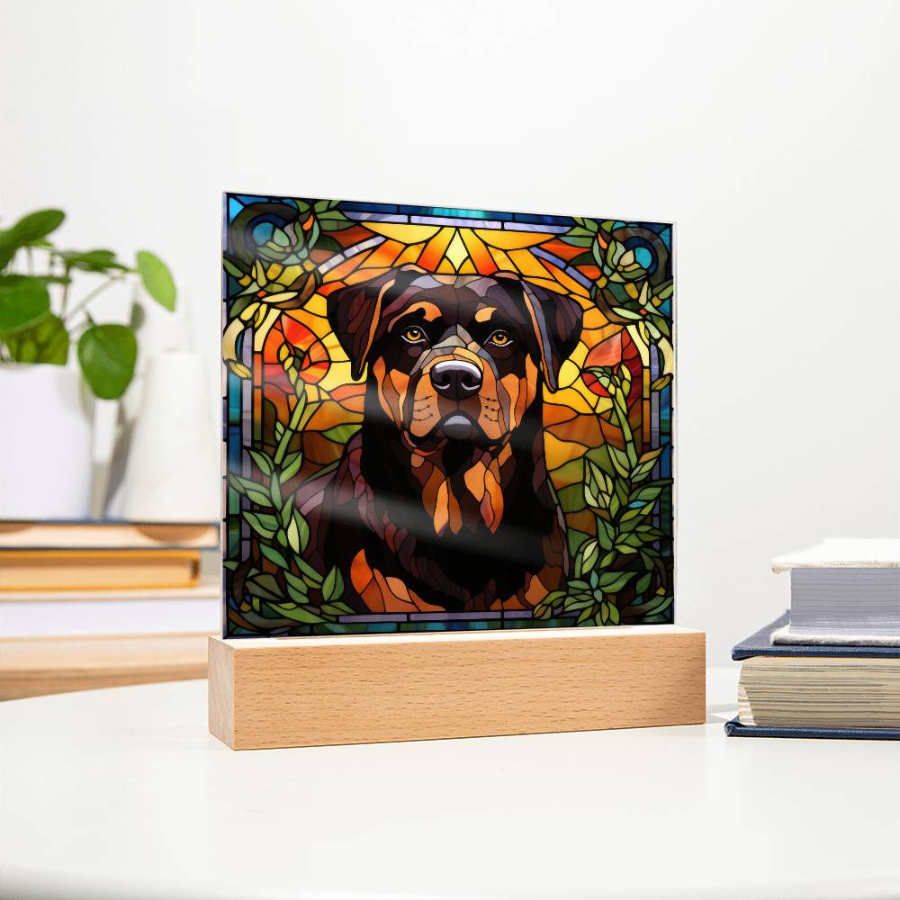 Rottweiler Dog Acrylic  Square Plaque, Pet Memorial