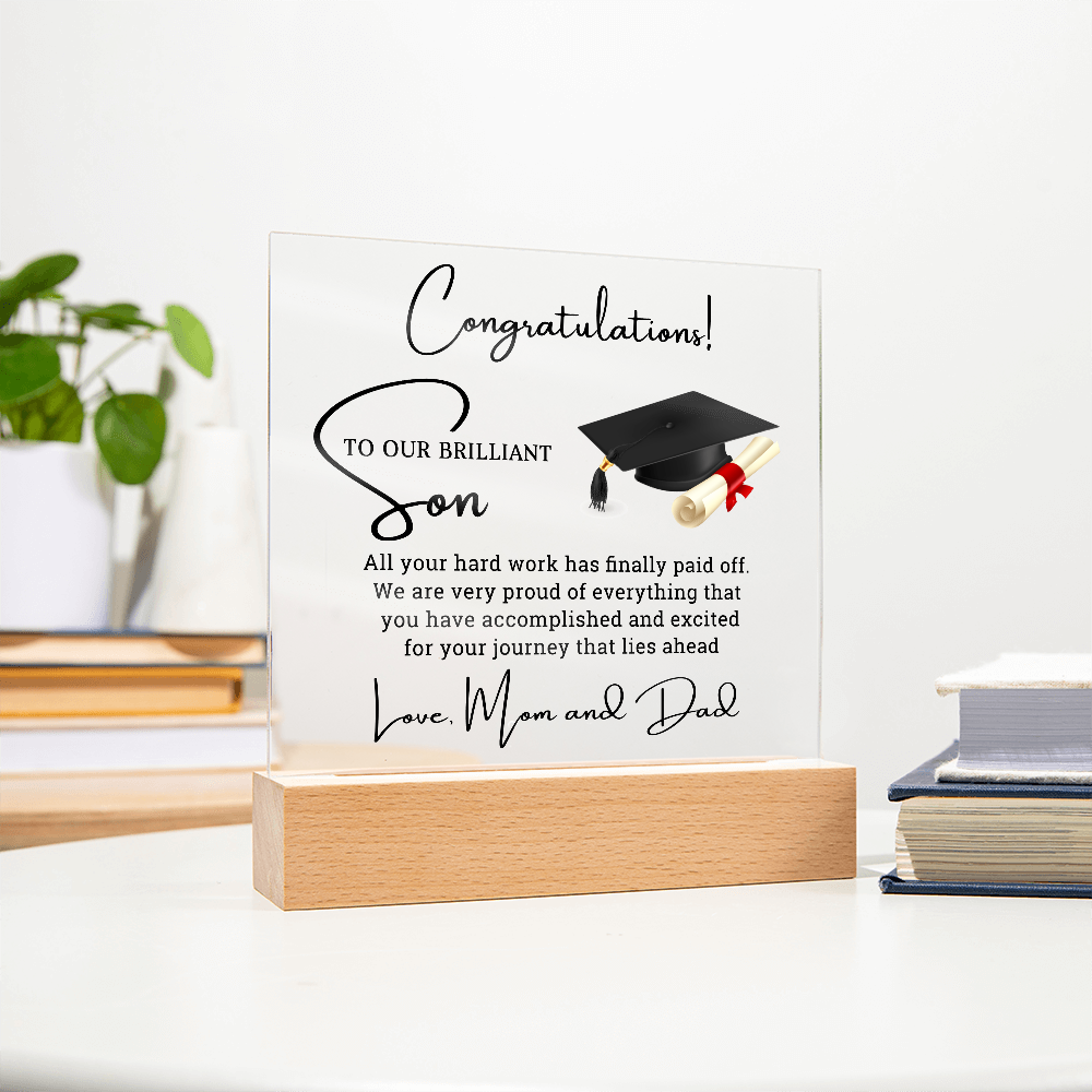 Graduation Acrylic Plaque for Son