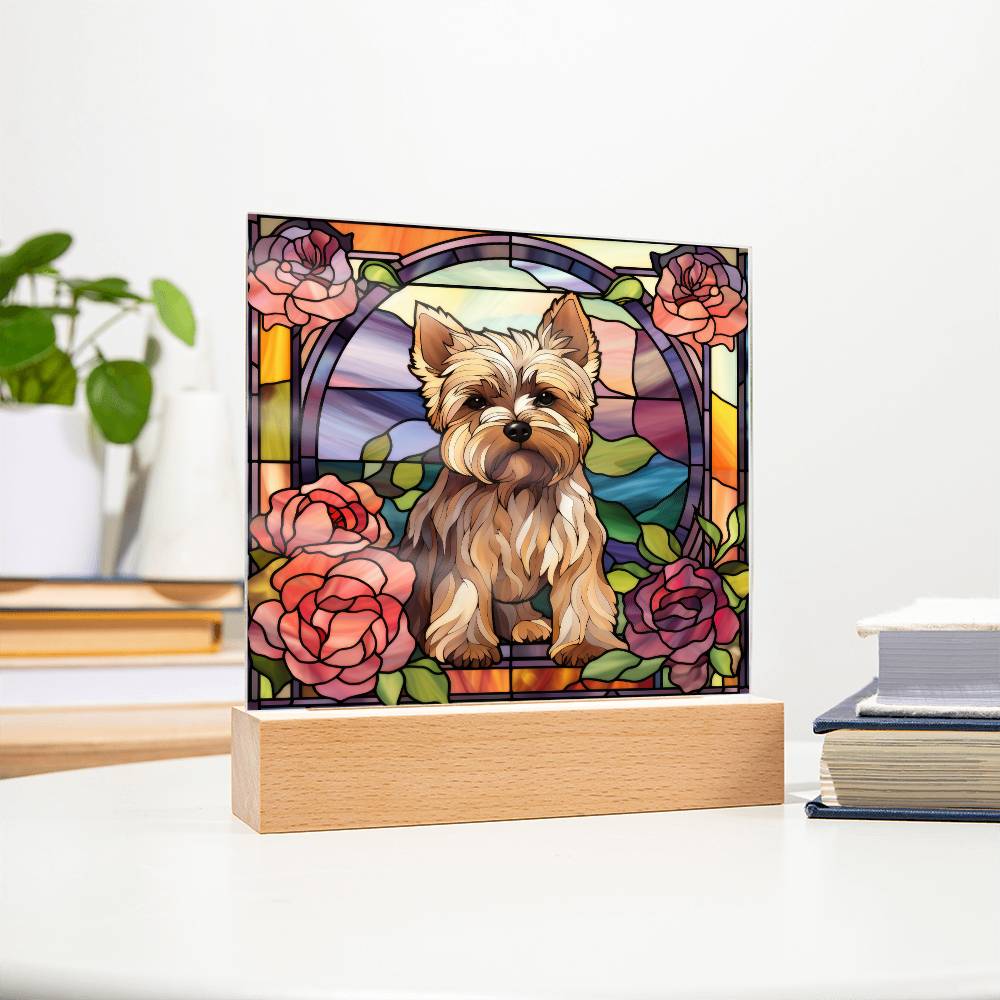 Yorkshire Terrier Dog Acrylic  Square Plaque, Pet Memorial