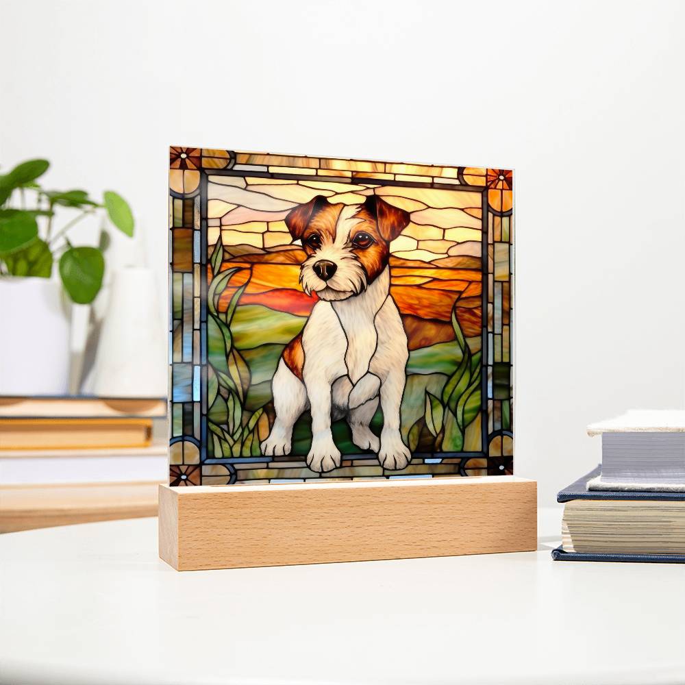 Jack Russell Terrier Dog Acrylic  Square Plaque, Pet Memorial