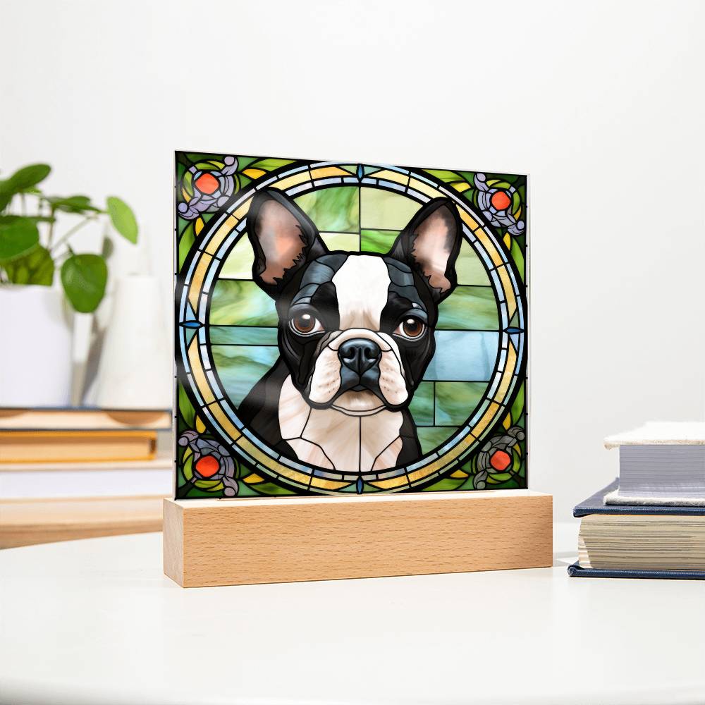 Black Boston Terrier Plaque