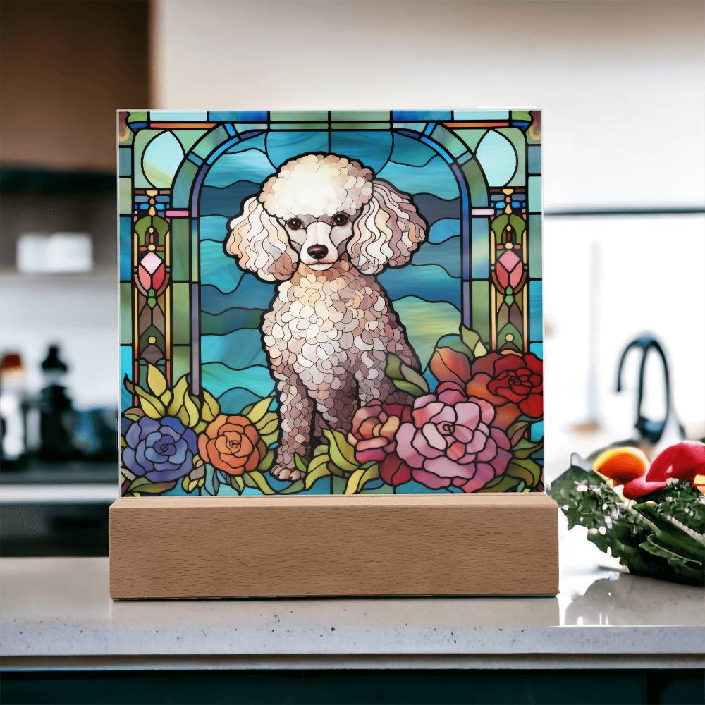 Poodle Dog Acrylic  Square Plaque, Pet Memorial