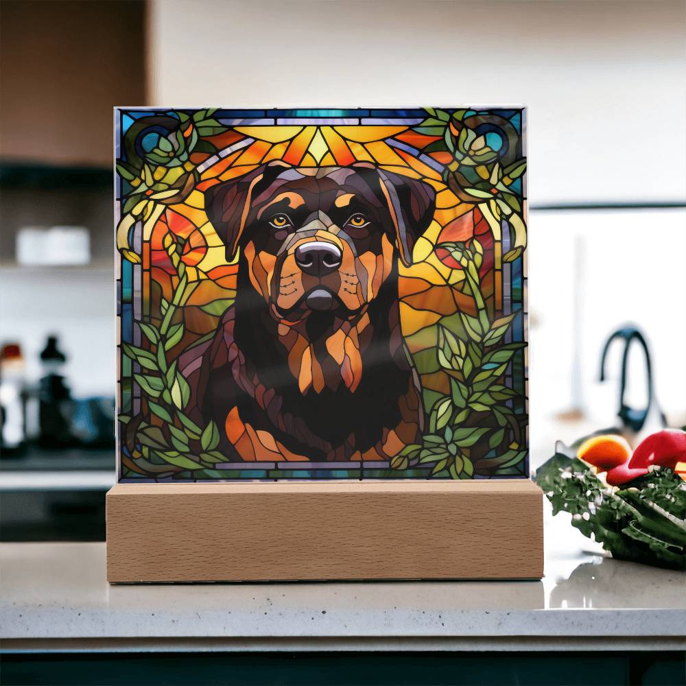 Rottweiler Dog Acrylic  Square Plaque, Pet Memorial