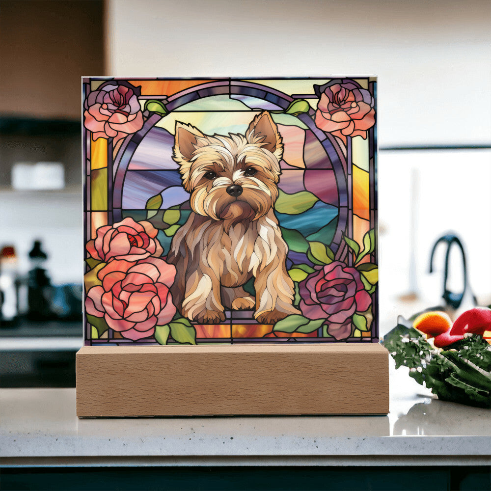 Yorkshire Terrier Dog Acrylic  Square Plaque, Pet Memorial