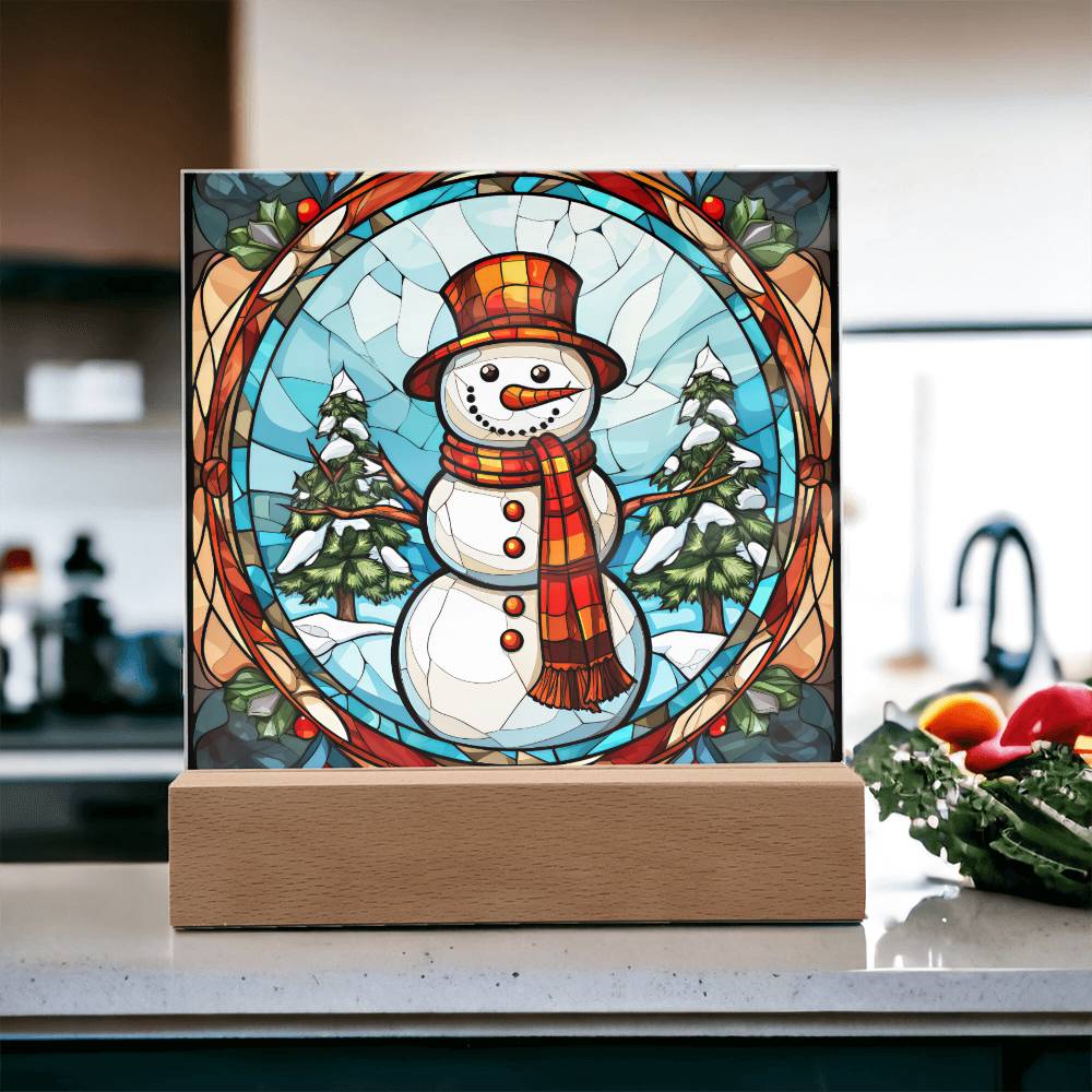 Winter Snowman Plaque Nightlight