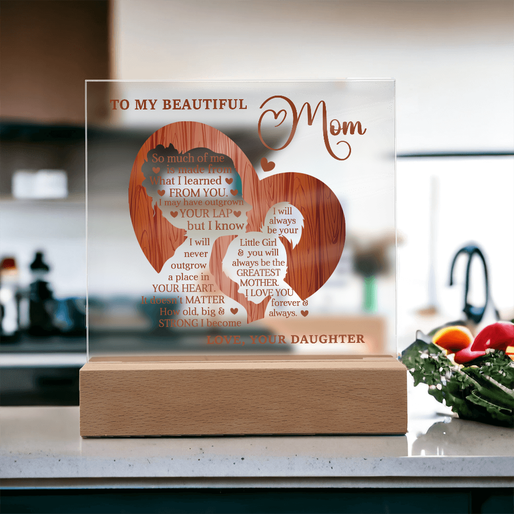 My Beautiful Mom Square Acrylic Plaque and Nightlight