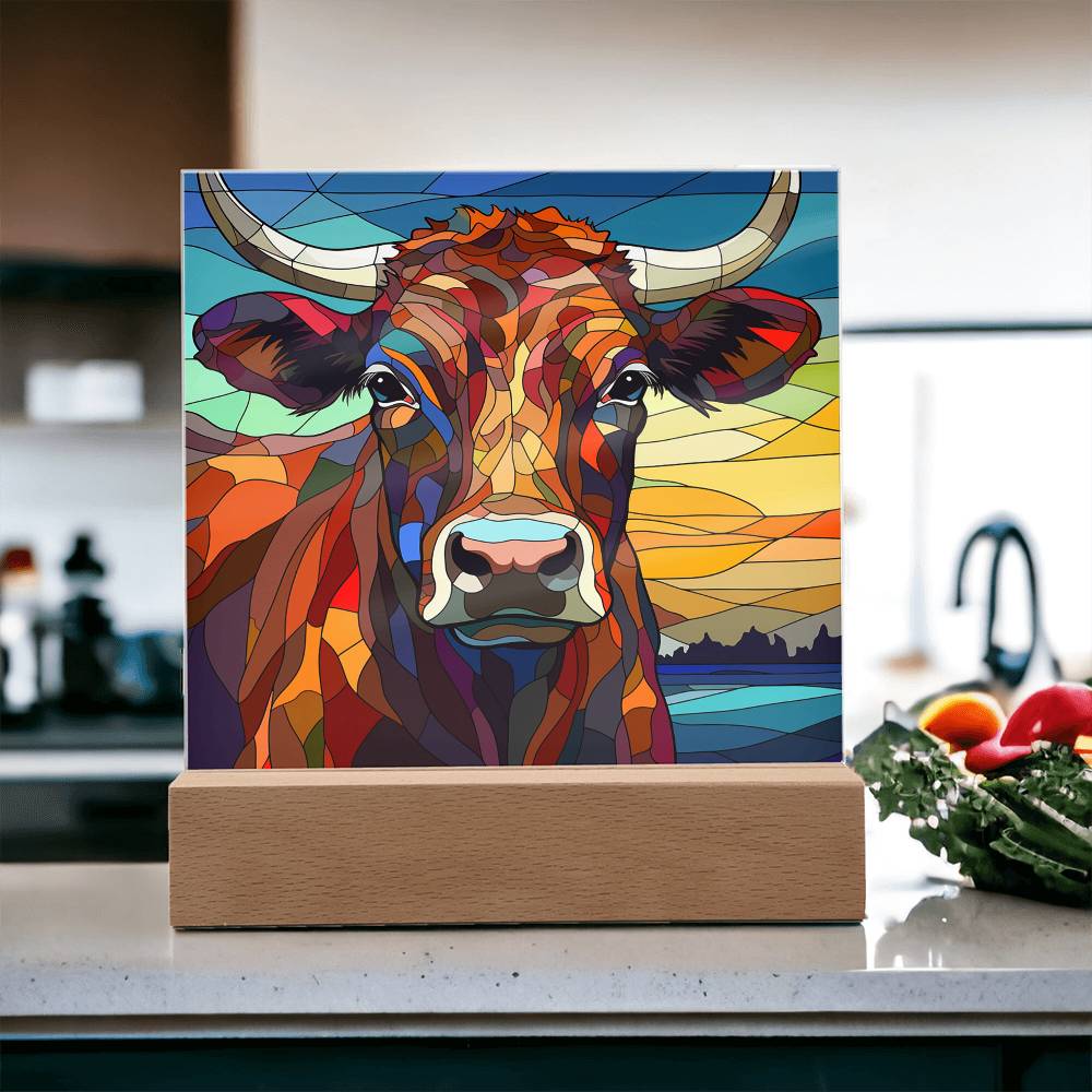 Longhorn Cow Acrylic Plaque