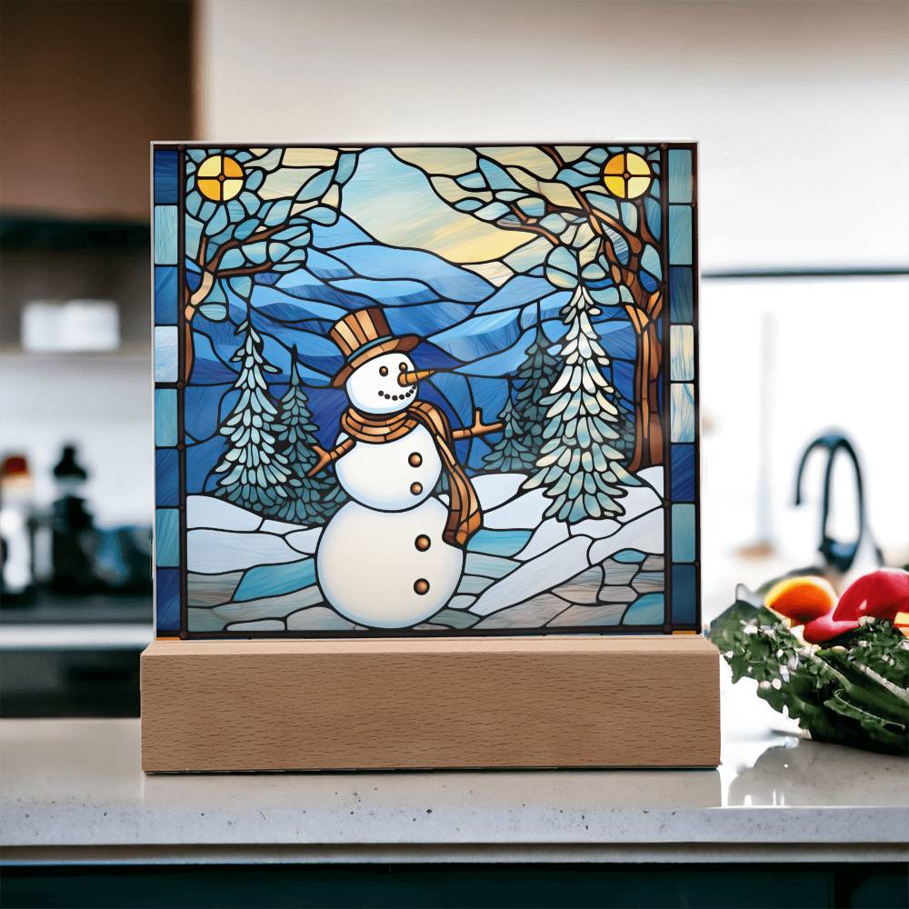 Snowman Acrylic Plaque Nightlight