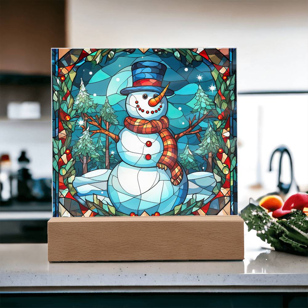 Snowman Acrylic Plaque Nightlight