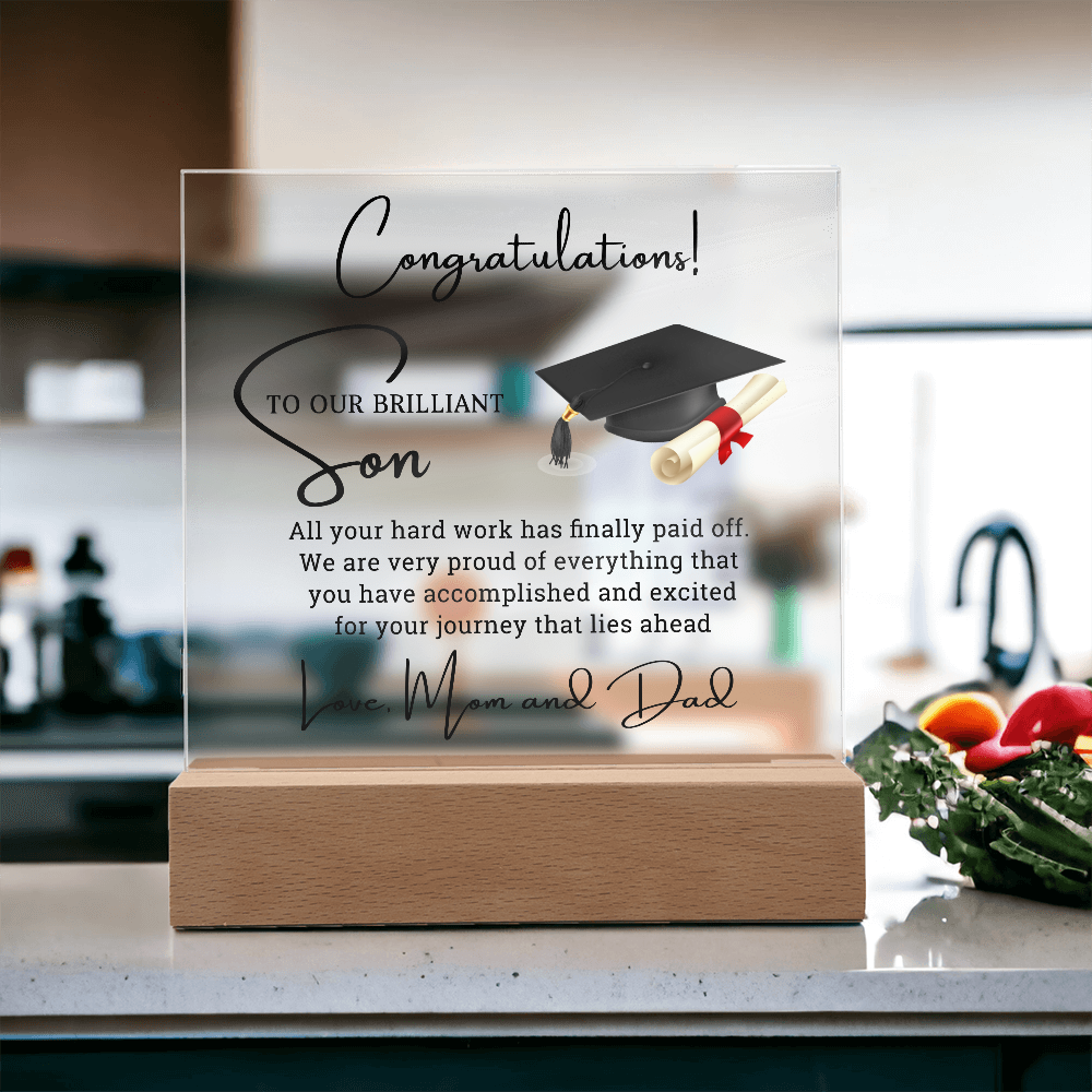 Graduation Acrylic Plaque for Son