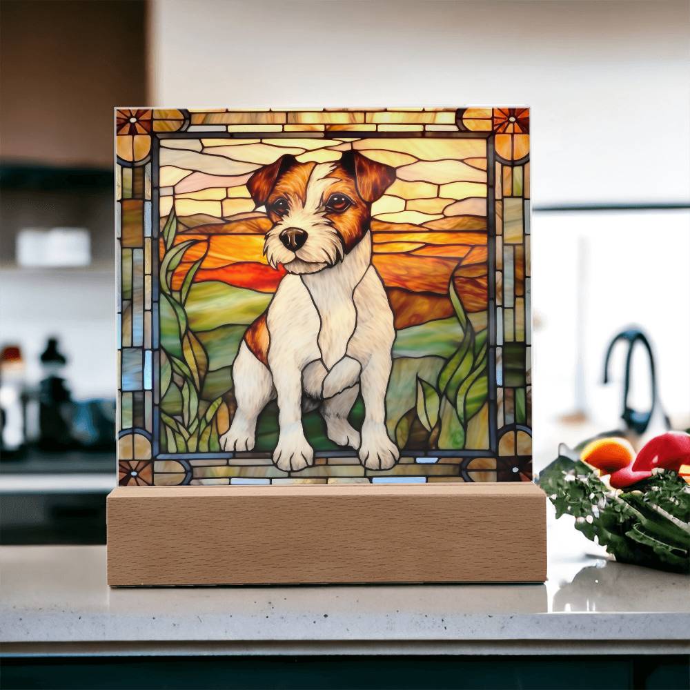 Jack Russell Terrier Dog Acrylic  Square Plaque, Pet Memorial