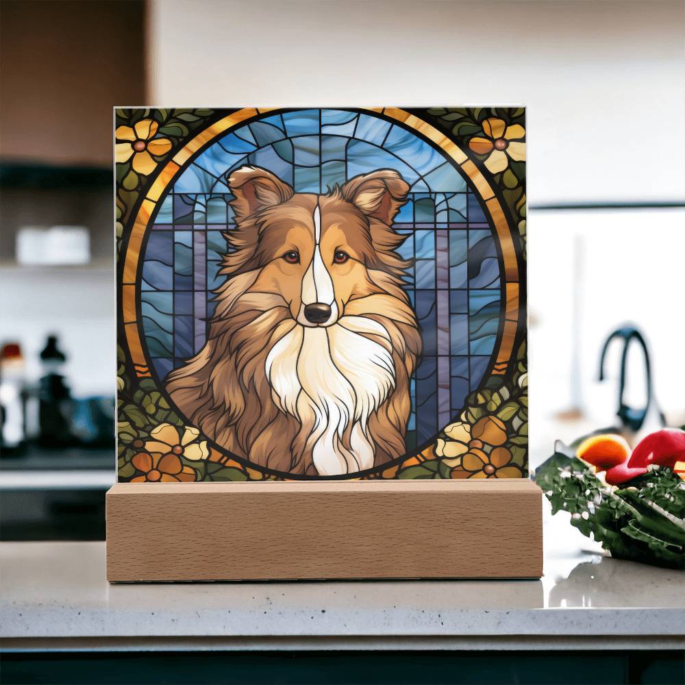 Sheltie Dog Acrylic  Square Plaque, Pet Memorial