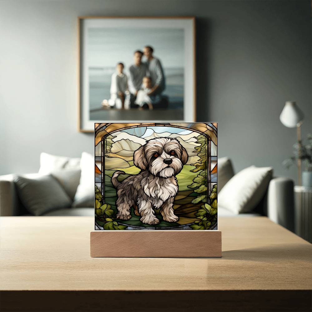 Havanese Dog Acrylic  Square Plaque, Pet Memorial